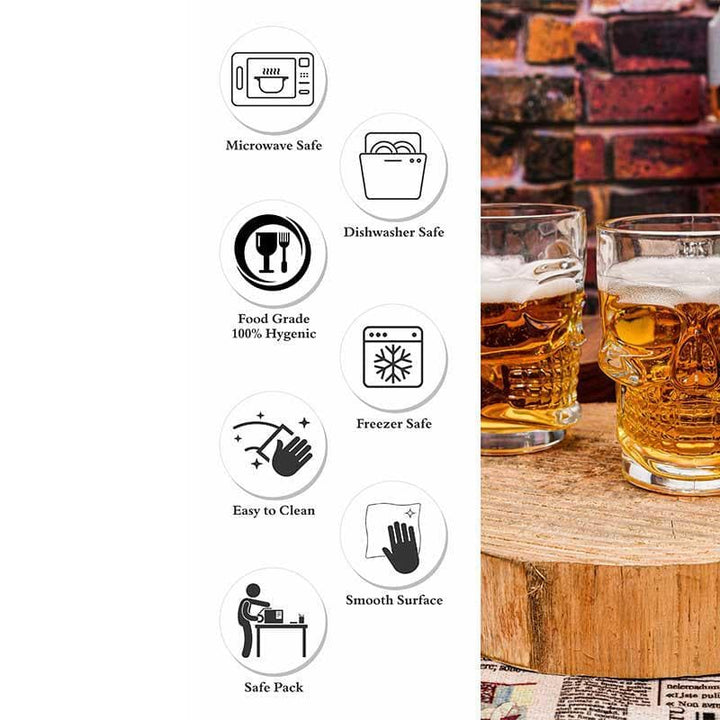Buy Skull's Got It Beer Mug - Set of Two at Vaaree online | Beautiful Beer Mug to choose from
