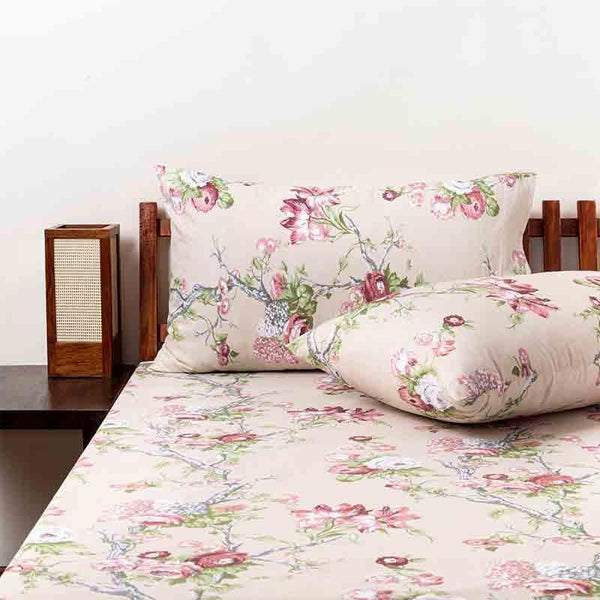 Buy Gardenia Bedsheet - Pink at Vaaree online | Beautiful Bedsheets to choose from