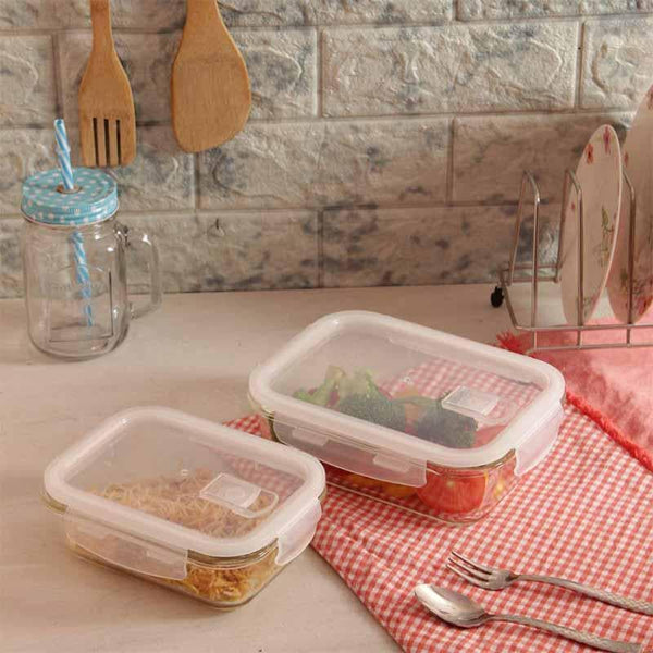 Buy Rectangle Foodie Lunch Box (620/1000 ML) - Set of Two at Vaaree online | Beautiful Container to choose from