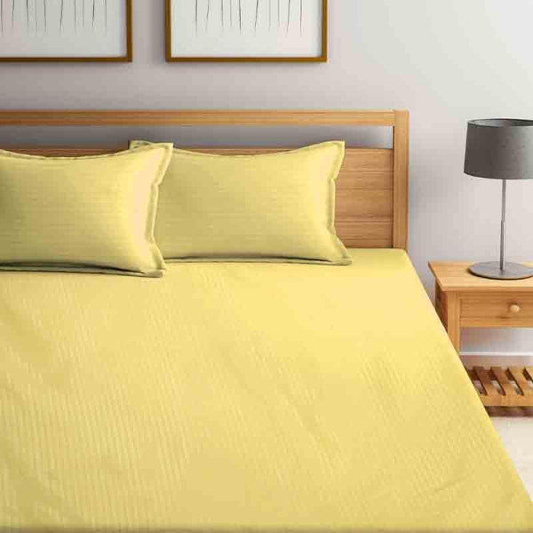 Buy Striped Wonder Bedsheet - Yellow at Vaaree online | Beautiful Bedsheets to choose from