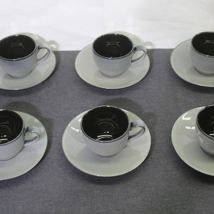 Buy Midnight Grey Cup Saucer -Set of Six at Vaaree online | Beautiful Tea Cup to choose from