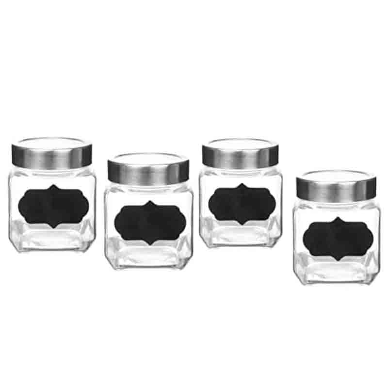 Buy Metro Storage Jar with steel lid (500 ML Each) - Set of Four at Vaaree online | Beautiful Jar to choose from