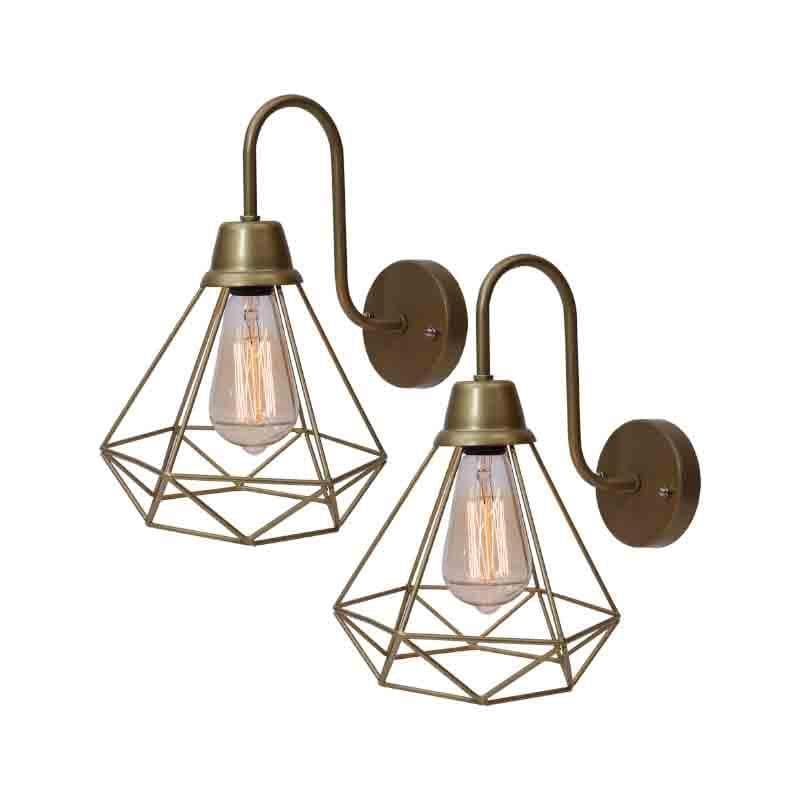 Buy Dapper Diamond Wall Lamp - Gold - Set Of Two at Vaaree online | Beautiful Wall Lamp to choose from