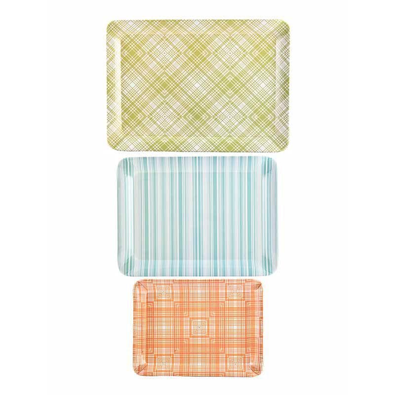 Buy Perfect Geometry Melamine Tray - Set of Three at Vaaree online | Beautiful Tray to choose from