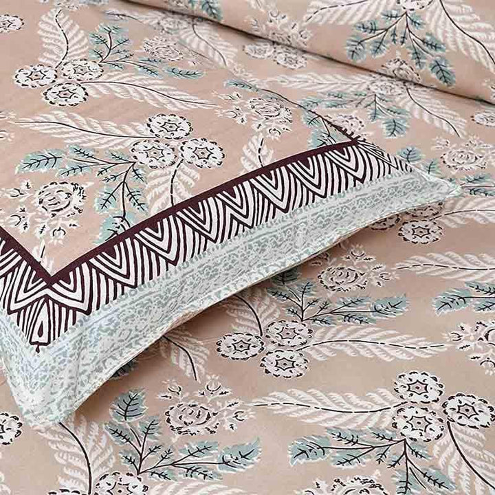 Buy Chevronned Jaipuri Bedsheet - Brown at Vaaree online | Beautiful Bedsheets to choose from