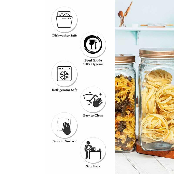 Buy Luca Storage Jar with Metal Lid (1500 ml each) - Set of Two at Vaaree online | Beautiful Jars to choose from