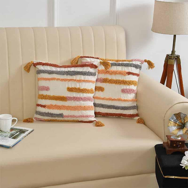 Buy Boho Rainbow Cushion Cover- Set Of Two at Vaaree online | Beautiful Cushion Cover Sets to choose from