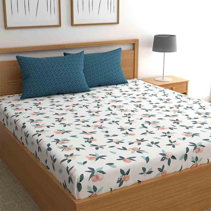 Buy Peaches Bedsheet at Vaaree online | Beautiful Bedsheets to choose from