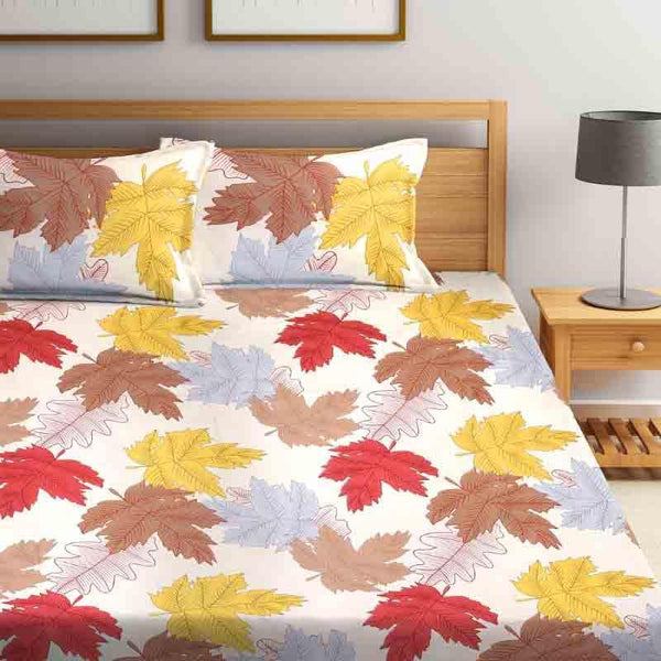 Buy Maple Leaf Bedsheet - Multicolor at Vaaree online | Beautiful Bedsheets to choose from