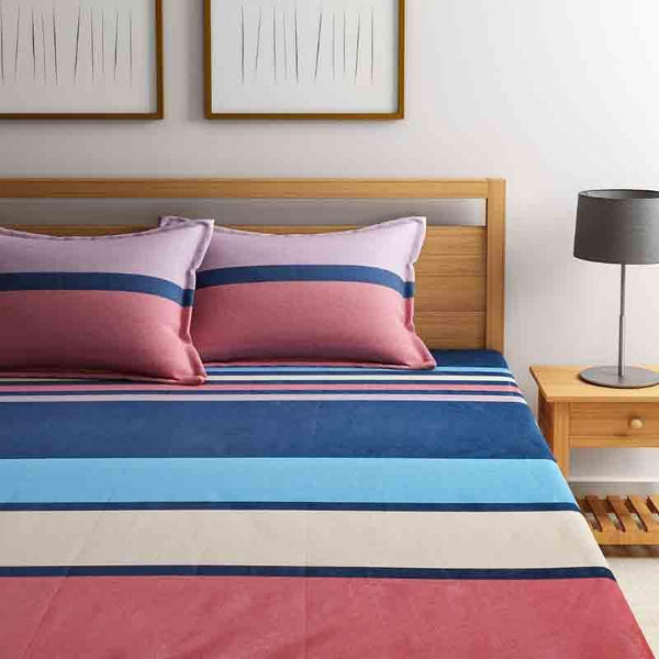 Buy Gaudy Stripe Bedsheet at Vaaree online | Beautiful Bedsheets to choose from