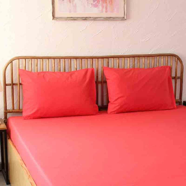 Buy Preciously Red Solid Bedsheet at Vaaree online | Beautiful Bedsheets to choose from