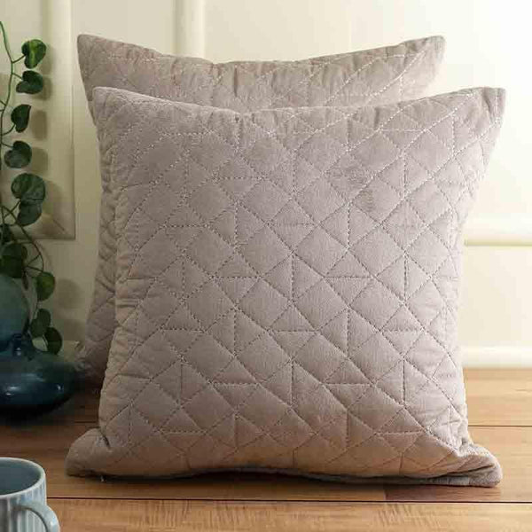 Buy Marshmallow Cushion Cover (Beige) - Set Of Two at Vaaree online | Beautiful Cushion Cover Sets to choose from
