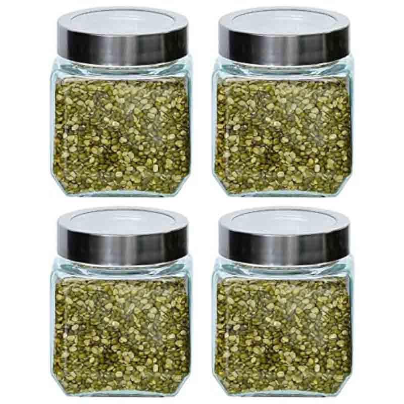 Buy Metro Storage Jar with steel lid (500 ML Each) - Set of Four at Vaaree online | Beautiful Jar to choose from