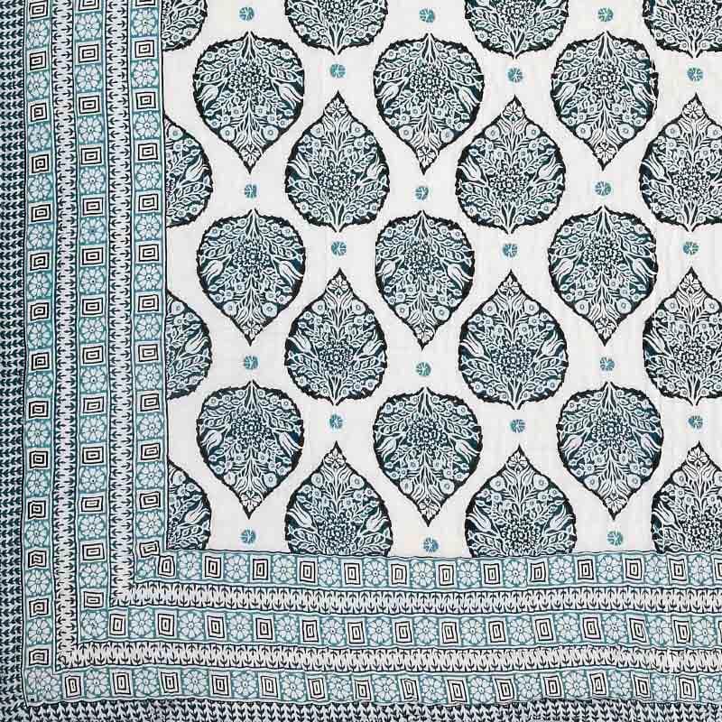 Buy Betel Buttas Printed Razai - Turquoise at Vaaree online | Beautiful Dohars to choose from