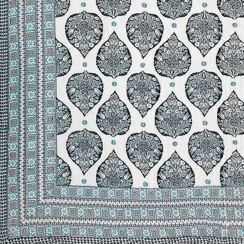 Buy Betel Buttas Printed Razai - Turquoise at Vaaree online | Beautiful Dohars to choose from