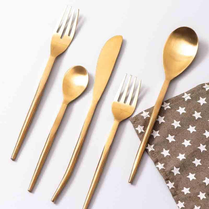 Buy Miaaa Cutlery (Gold)- Set Of Five at Vaaree online | Beautiful Cutlery Set to choose from