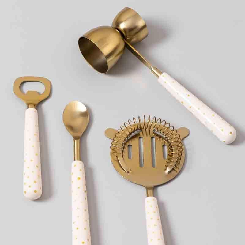 Buy Polka Play Bar Tools (Gold) - Set Of Four at Vaaree online | Beautiful Barware Tools to choose from