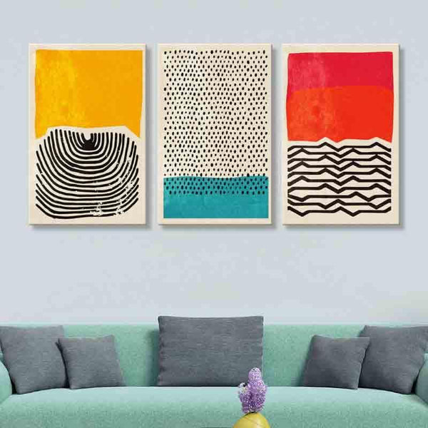 Buy Mindfulness Wall Art - Red - Set Of Three at Vaaree online | Beautiful Wall Art & Paintings to choose from