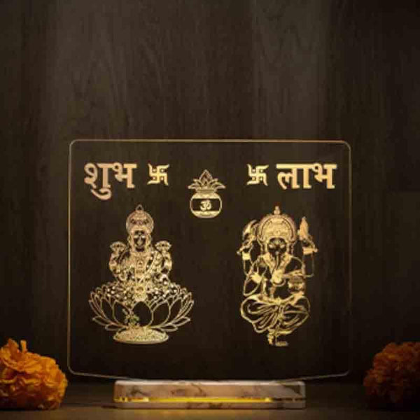 Buy Ganesh Lakshmi Shubh Laabh Lamp at Vaaree online | Beautiful Table Lamp to choose from