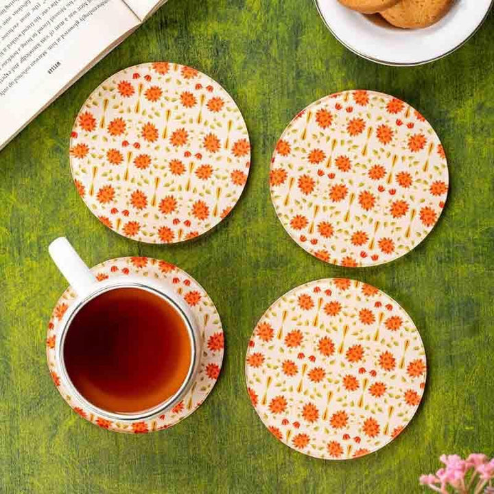 Buy Magnate Mughal Round Classic Coaster - Set Of Four at Vaaree online | Beautiful Coaster to choose from
