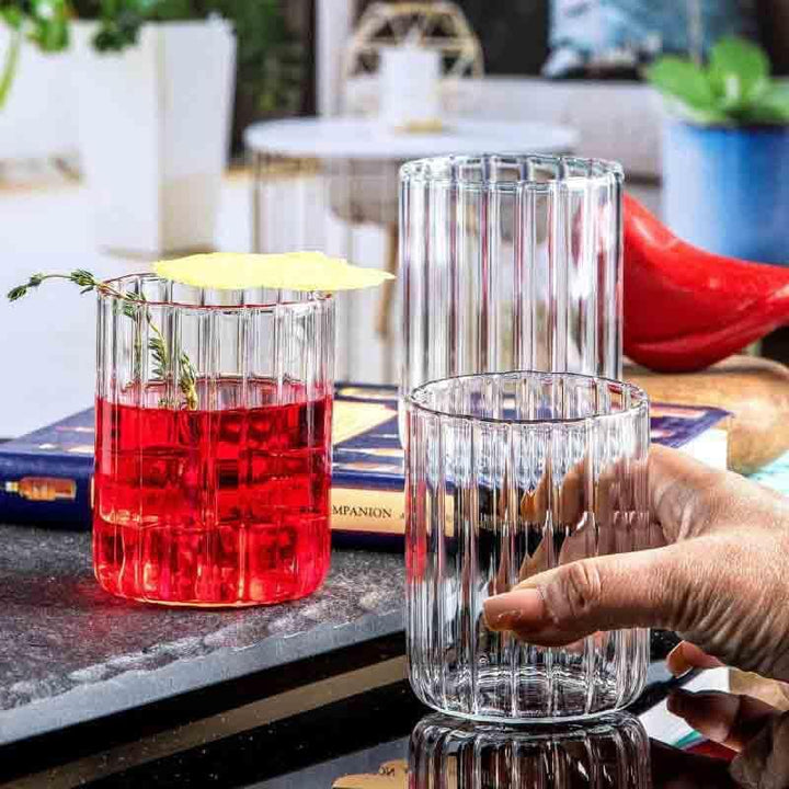 Buy Chic Carve Glass Tumbler - Set of Six at Vaaree online | Beautiful Glass to choose from