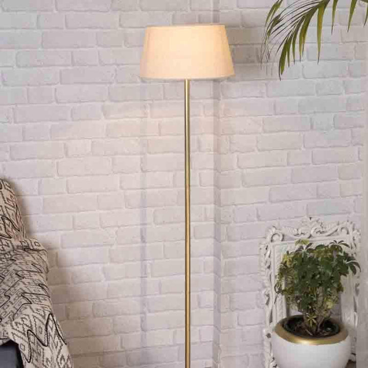 Buy Gabriella Floor Lamp - Gold & White at Vaaree online | Beautiful Floor Lamp to choose from