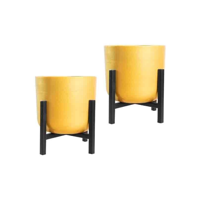 Buy Goldie Planter With Stand - Set Of Two at Vaaree online | Beautiful Pots & Planters to choose from