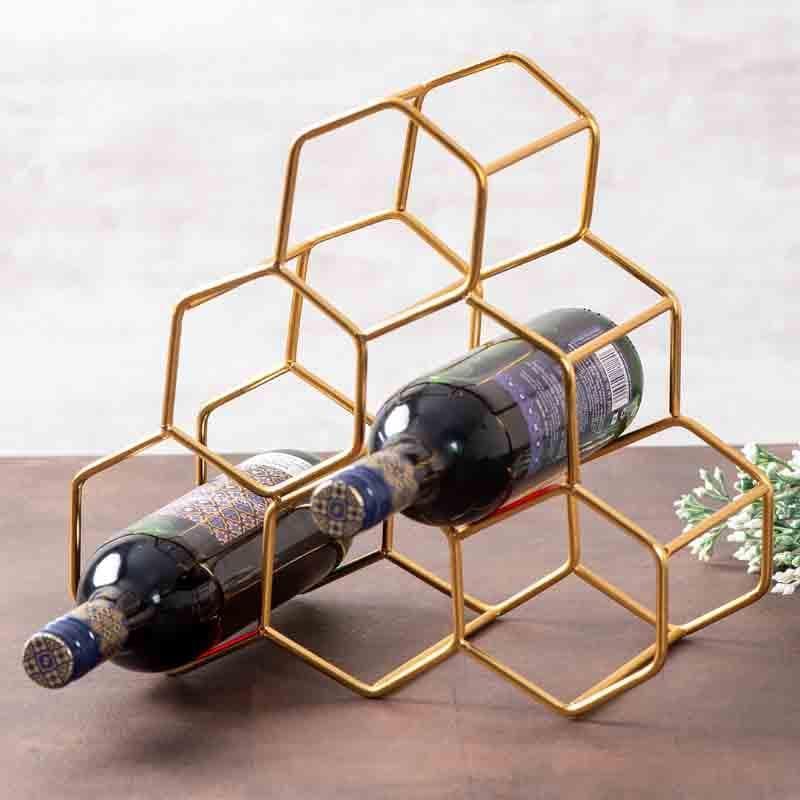 Buy Hexa Nexa Wine Rack - Gold at Vaaree online | Beautiful Wine Rack to choose from