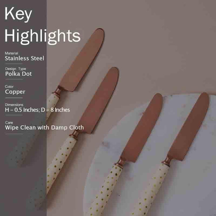Buy Polka Play Knife (Copper) - Set Of Four at Vaaree online | Beautiful Knife Set to choose from