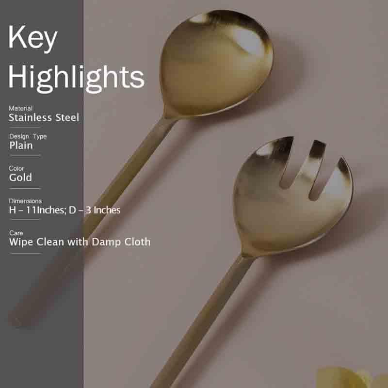 Buy Curvesome Cutlery (Gold) - Set Of Five at Vaaree online | Beautiful Salad Spoon to choose from
