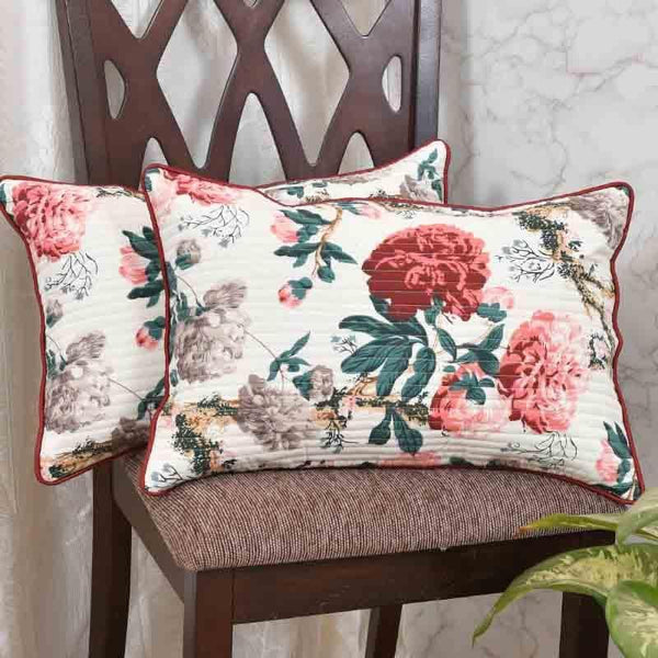 Buy Miss Rose Rectangular Cushion Cover - Set Of Two at Vaaree online | Beautiful Cushion Cover Sets to choose from