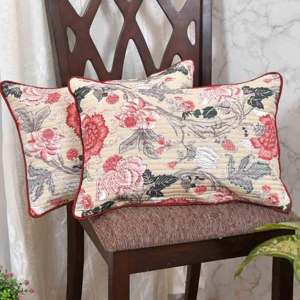 Buy Begonias Rectangle Cushion Cover - Set Of Two at Vaaree online | Beautiful Cushion Cover Sets to choose from
