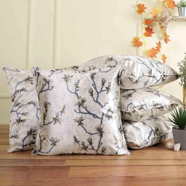 Buy Blissful Blooms Cushion Cover - Set Of Five at Vaaree online | Beautiful Cushion Cover Sets to choose from