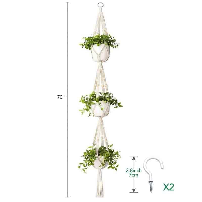 Buy Sofia Macrame Plant Hanger - Set Of Two at Vaaree online | Beautiful Pots & Planters to choose from