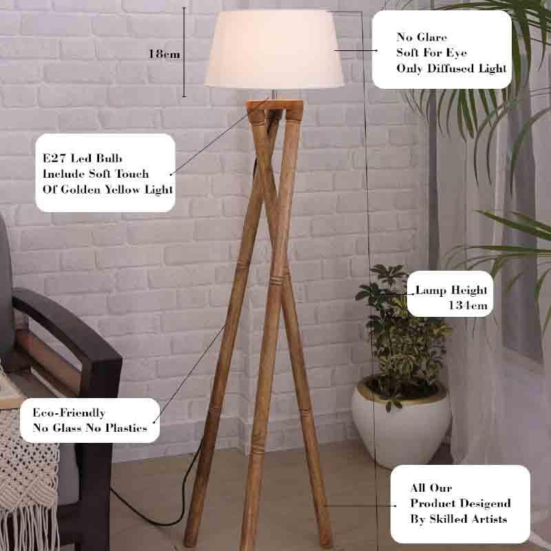 Buy Criss Crossed Tripod Lamp - White at Vaaree online | Beautiful Floor Lamp to choose from