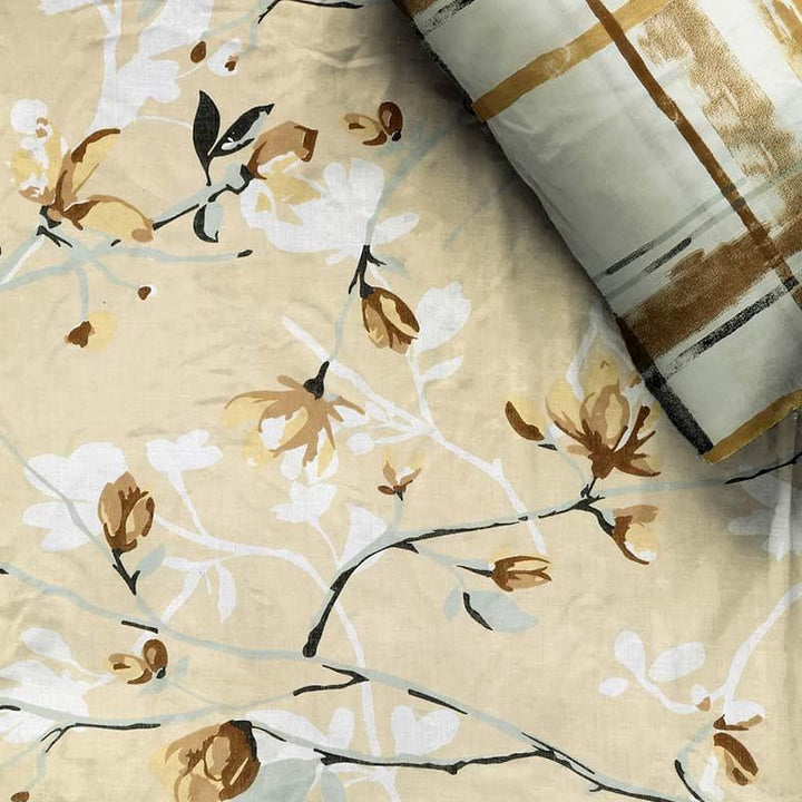 Buy Twigs & Flowers Bedsheet- Yellow at Vaaree online | Beautiful Bedsheets to choose from
