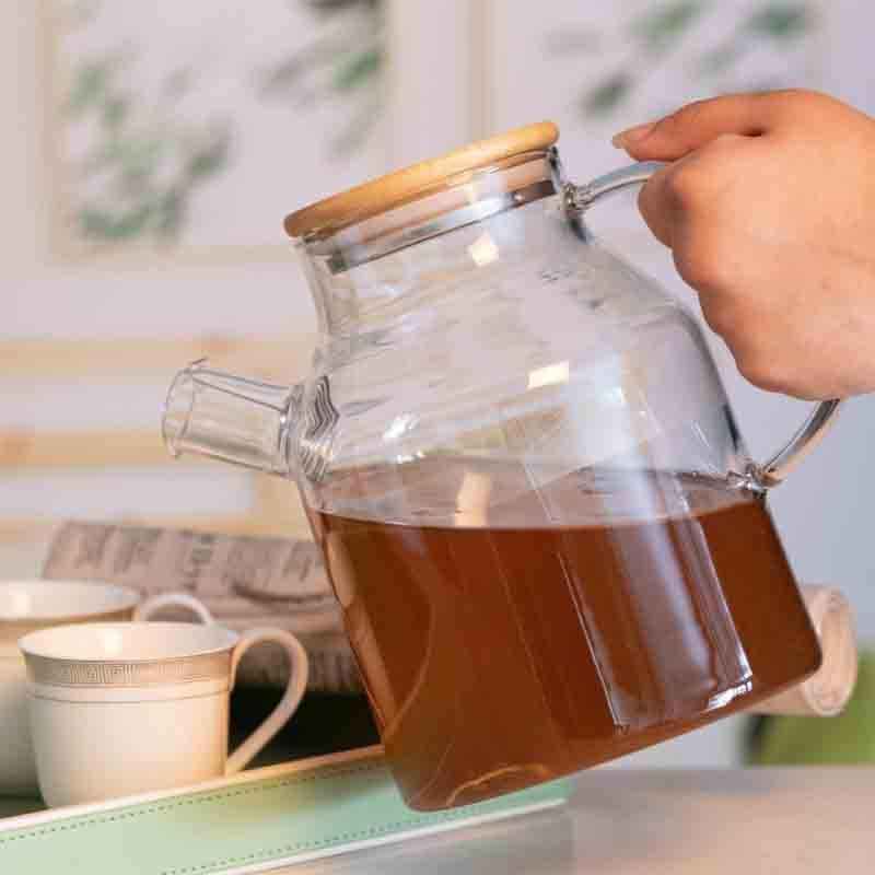 Buy Holofy Serving Jug with Wooden Lid (Tall) at Vaaree online | Beautiful Jug to choose from
