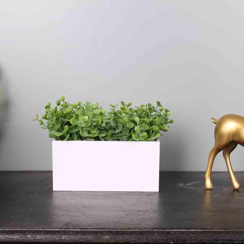 Buy Faux Bonsai Shrub In Tray - Frost at Vaaree online | Beautiful Artificial Plants to choose from