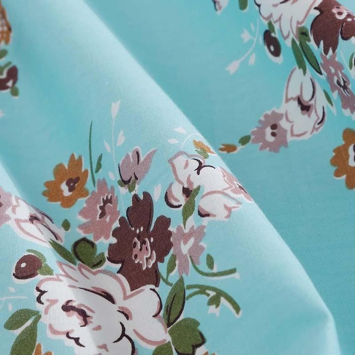 Buy Floral Fantasy Bedsheet- Blue at Vaaree online