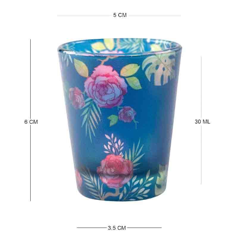 Buy Misty Morning Roses Blue Frosted Shot Glass - Set Of Two at Vaaree online | Beautiful Shot Glass to choose from
