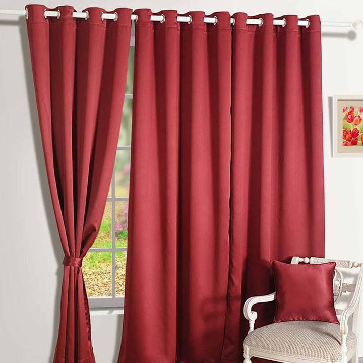 Buy Maroon Castle Curtain at Vaaree online | Beautiful Curtains to choose from