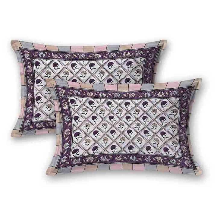 Buy Phool Chaukdi Bedsheet - Purple at Vaaree online | Beautiful Bedsheets to choose from