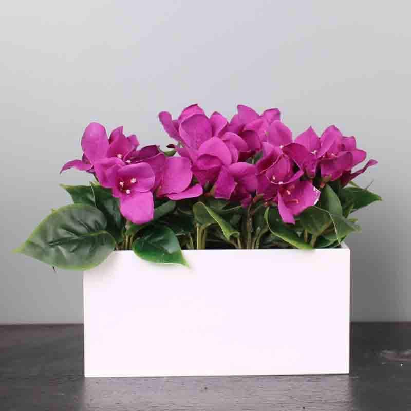 Buy Faux Purple Bougainvillea Bush In White Tray at Vaaree online | Beautiful Artificial Flowers to choose from