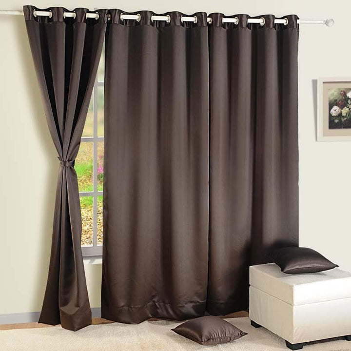 Buy Dark Brown Castle Curtains at Vaaree online