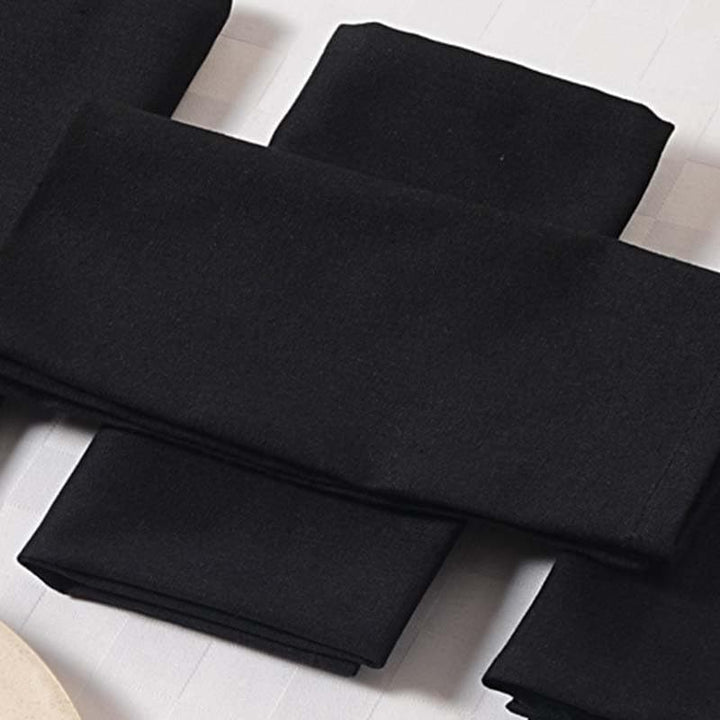 Buy Essentially Black Table Napkin - Set Of Six at Vaaree online | Beautiful Table Napkin to choose from
