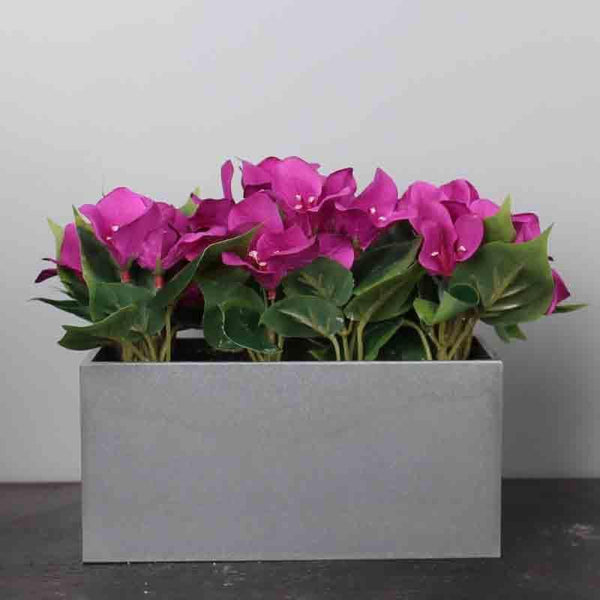 Buy Faux Purple Bougainvillea Bush In Grey Tray at Vaaree online | Beautiful Artificial Flowers to choose from