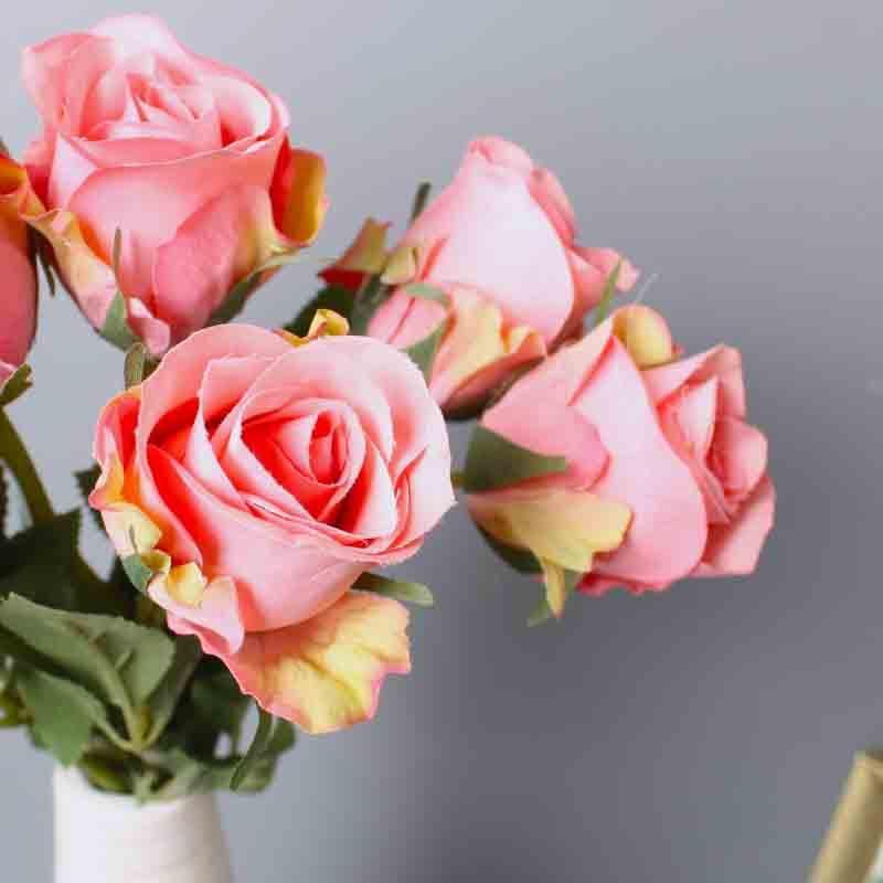 Buy Faux Rose Bouquet (Pink) - Set Of Eight at Vaaree online | Beautiful Artificial Flowers to choose from