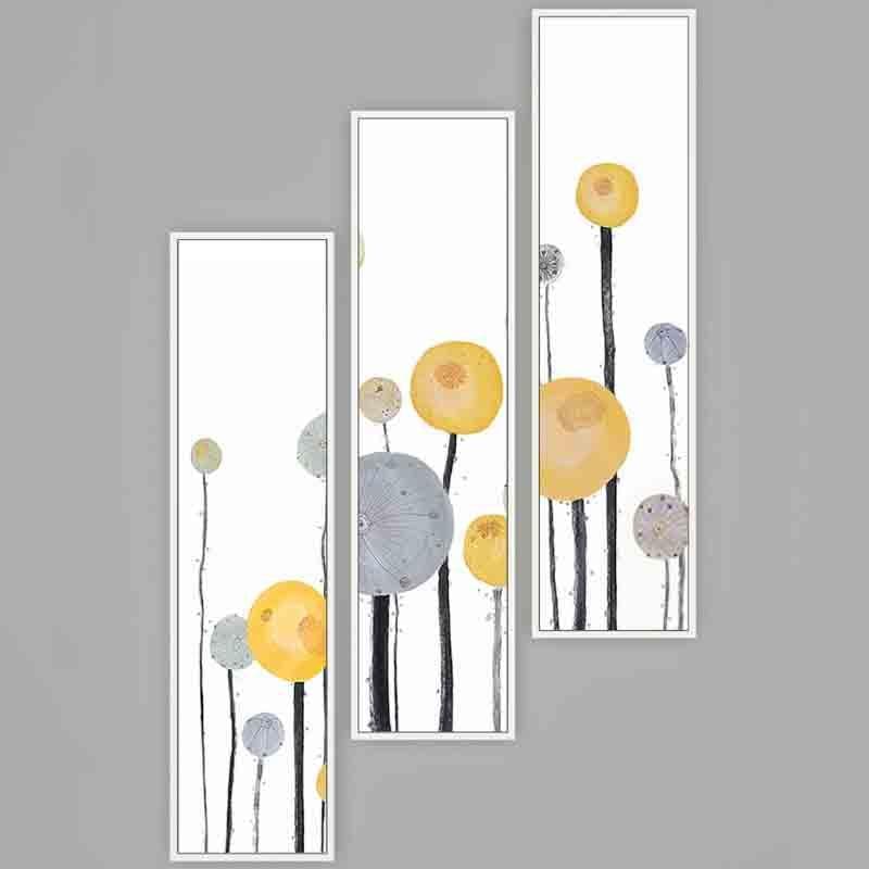Buy Abstract Daffodils Wall Art - Set Of Three at Vaaree online | Beautiful Wall Art & Paintings to choose from