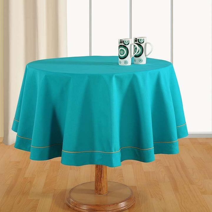 Buy Glorious Sky-Blue Round Table Cover at Vaaree online | Beautiful Table Cover to choose from