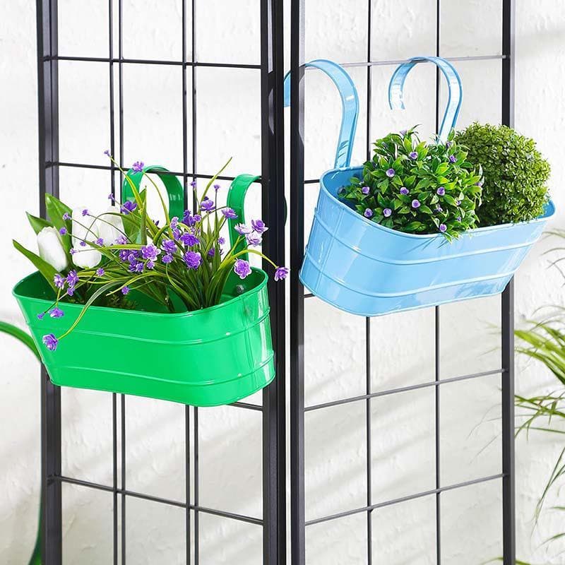 Buy Funky Planter Set- Green/Blue at Vaaree online | Beautiful Pots & Planters to choose from